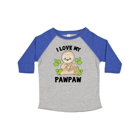 

Inktastic Cute Sloth I Love My Pawpaw with Green Leaves Boys or Girls Toddler T-Shirt