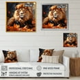 thumbnail image 4 of Designart "Serenade of Wild Lion Portrait II" Animals Wall Art - Modern Orange Lion Bedroom Canvas Wall Art, 4 of 6