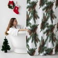 thumbnail image 5 of Christmas Bathroom Shower Curtain Vintage Pine Tree Leaf Pine Fruit Winter Plant Farm Waterproof Washable Shower Curtains for Bathtub Bath Decor with Grommets and Hook 36 X 72 Inch, 5 of 8