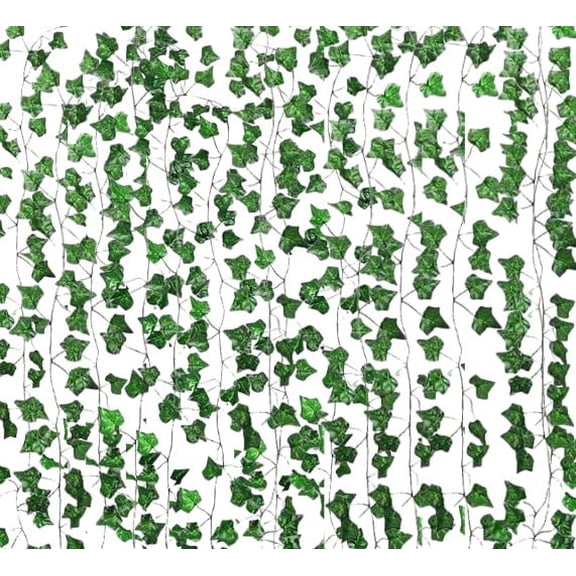 12 Pack 84FT Artificial Hanging Vines Ivy Strands for Bedroom, Wall Leaf Vines for Wall Decor, Fake Ivy Leaf Vine Wall Home Decor, Hanging Plant Leaves Greenery Party, Wedding, Bedroom