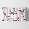 thumbnail image 2 of Designart Flamingo on Pink' Mid-Century Modern Throw Pillow - 12x20, 2 of 2