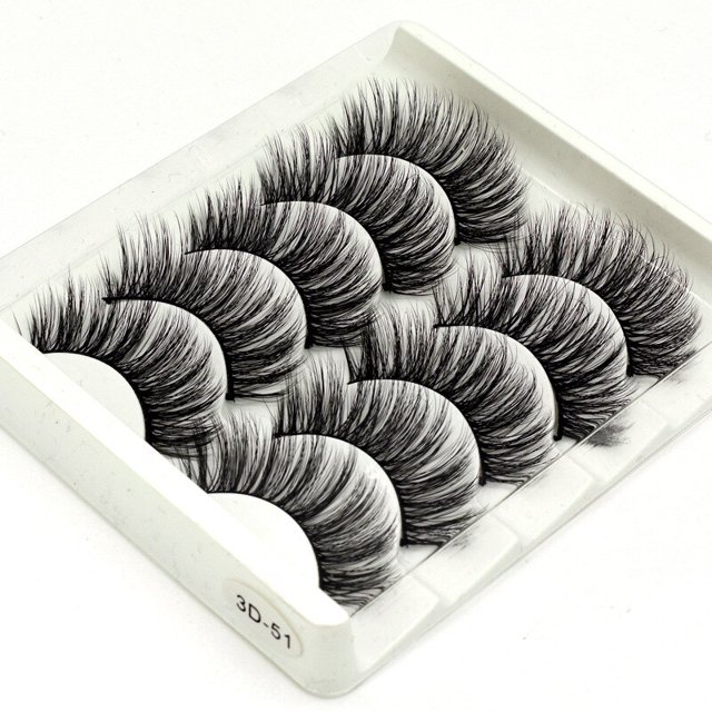 Pestañas postizas de pelo sintético 3D, pestañas largas gruesas naturales, maquillaje fino, herramientas de extensión de belleza, moda 3D, 5 pares, 2021 hola suerte unisex