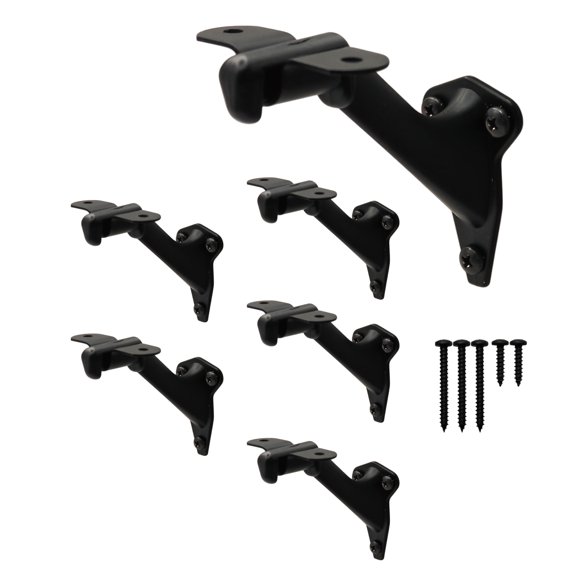 Soportes para pasamanos NACETURE de 7,6 cm, resistentes, negros, paquete de 6