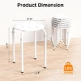thumbnail image 3 of VINGLI 17.7in Plastic Stackable Stools Portable Stacking Chairs Nesting Stool Decoration Round Stools Pack of 6 for Home Outdoor Indoor Office (White-Plastic), 3 of 12