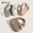 thumbnail image 2 of IELGY women's cute and sweet plush handbag, gentle plaid solid color small square bag, shoulder messenger bag, 2 of 2