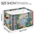 thumbnail image 4 of Yayeee Canvas Storage Basket with Handles for Shelves Fabric Bins Closet Organizer, Floral Seaside, 4 of 8