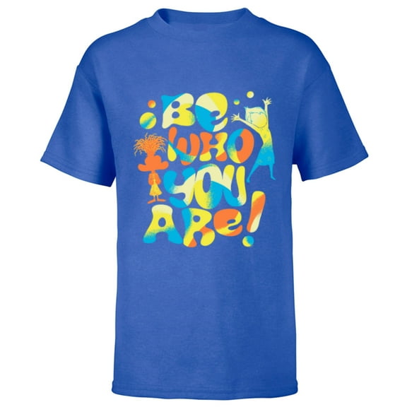 Disney and Pixar’s Inside Out 2 Joy & Anxiety Be Who You Are- Short Sleeve T-Shirt for Kids - Customized-Royal