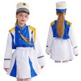 thumbnail image 3 of Disfraz de equipo de trompeta de tambor para niñas, uniforme de guardia de Honor, actuación de banda principal, trajes de Cosplay, Top con falda y gorro, conjunto de marcha, 3 of 5