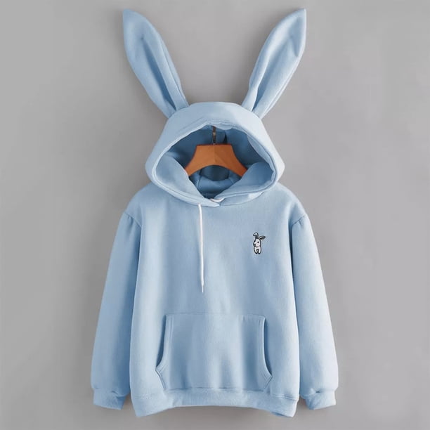 Pntutb - Sudadera con capucha de conejo de manga larga para mujer Pntutb Pntutb-2114