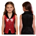 thumbnail image 6 of vastwit Kids Girls Sparkly Party Top Sequins Waistcoat Sleeveless V Neck Hip-Hop Jazz Dance Vest for Stage Performance Red 6, 6 of 6