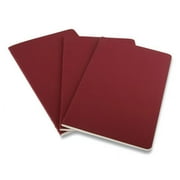 Moleskine Cahier Journal Quadrille Rule Cranberry Red Cover 80 Sheet 3/Pk 931014
