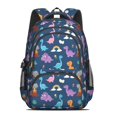 thumbnail image 2 of DarkBlue Cartoon Dinosaurs Rainbow Volcanoes Cute School Backpack Bag with Padded Back and Adjustable Shoulder Straps 16.9 X 12.6 X 5.9 Inches, 2 of 5