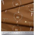 thumbnail image 3 of Soimoi Brown Cotton Voile Fabric Dot,Arrow & Save The Date Text Decor Fabric Printed Yard 56 Inch Wide, 3 of 3