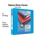 thumbnail image 2 of Staples Heavy Duty 2" 3-Ring View Binder with D-Rings and Four Interior Pockets Light Blue  3/Pack, 2 of 8