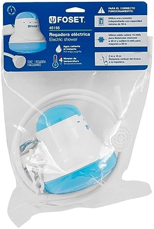 electrical shower, 4 temperatures, blue