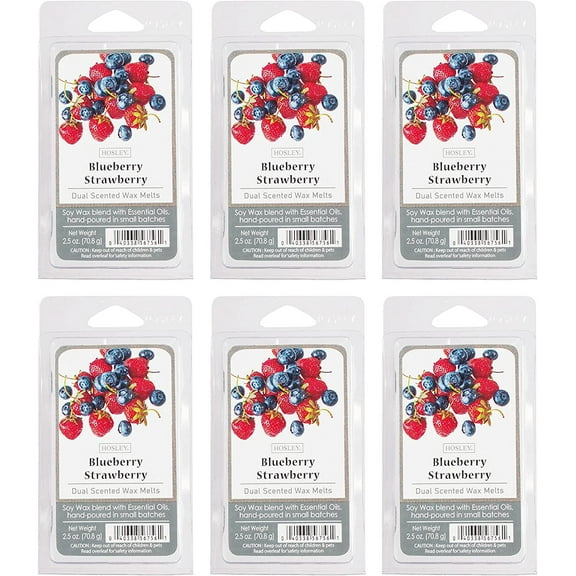 Hosley Blueberry Strawberry Scented Wax Melts - Set of 6