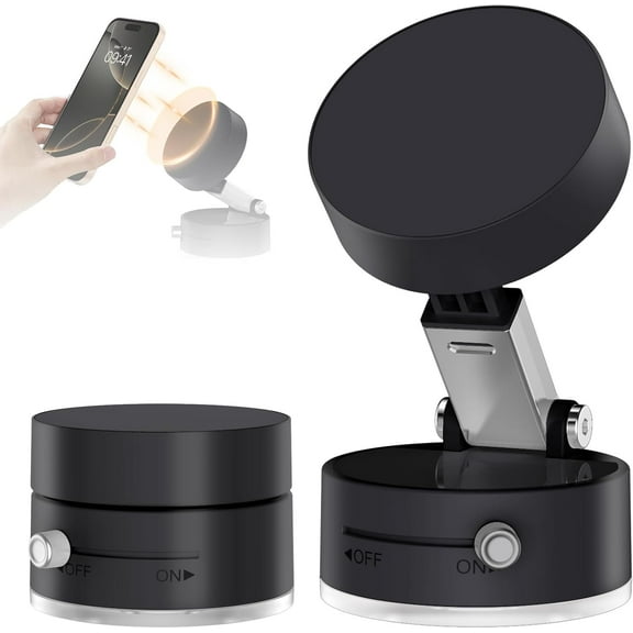 GUAGUA Vacuum Magnetic Cell Phone Holder Car - Cup Holder Mount, Compatible with iPhone, Samsung, Google