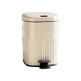 thumbnail image 2 of Contenedor de basura con pedal, bote de basura rectangular, bote de basura para baño Blanco Gris 8L, 2 of 9