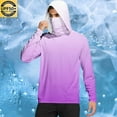 thumbnail image 2 of lcziwo Men's Long Sleeve Hoodie with Face Mask UPF 50+ Gradient Color Casual Sweatshirt Summer Surfing Beach Quick Dry Tops Purple M, 2 of 8