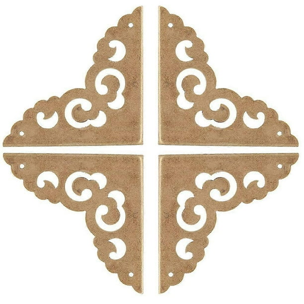 4pcs Antique Wooden Box Corner Guards Chinese Style Jewel Case Corners Box Corner Protectors