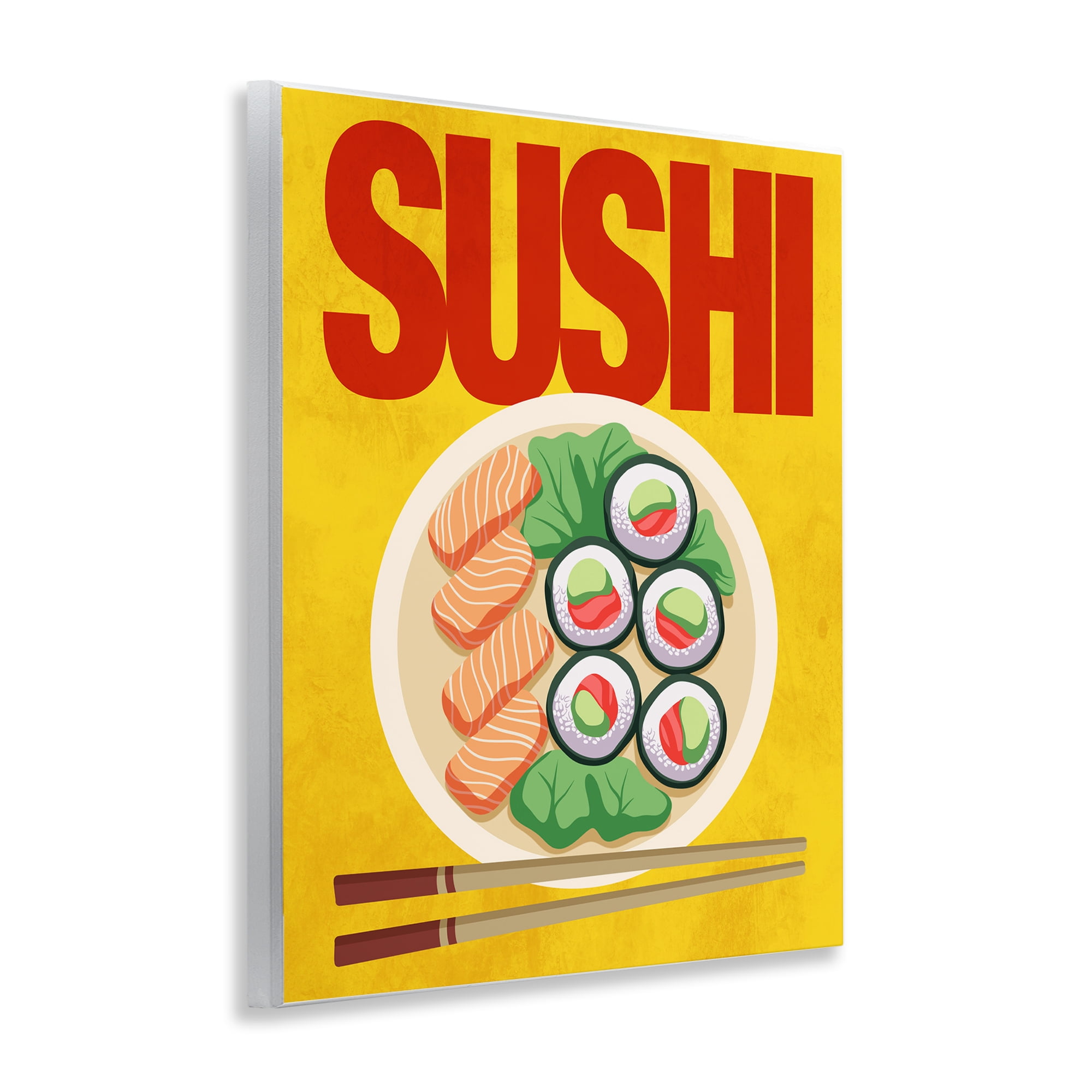 Stupell Industries Bright Sushi & Chopsticks Wall Plaque Art, design by Marcus Prime