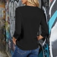thumbnail image 7 of ClodeEU Women's Crew Neck 3/4 Sleeve Top,Casual Loose Fit Soft Basic Blouse Black,Women's Plus L, 7 of 7