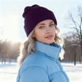 thumbnail image 4 of mgoYE Black Beanie for Men Womens Lined Beanie Hat Lining Winter Hats Beanies for Women Soft Beanie Cap(Dark Purple,One Size), 4 of 6