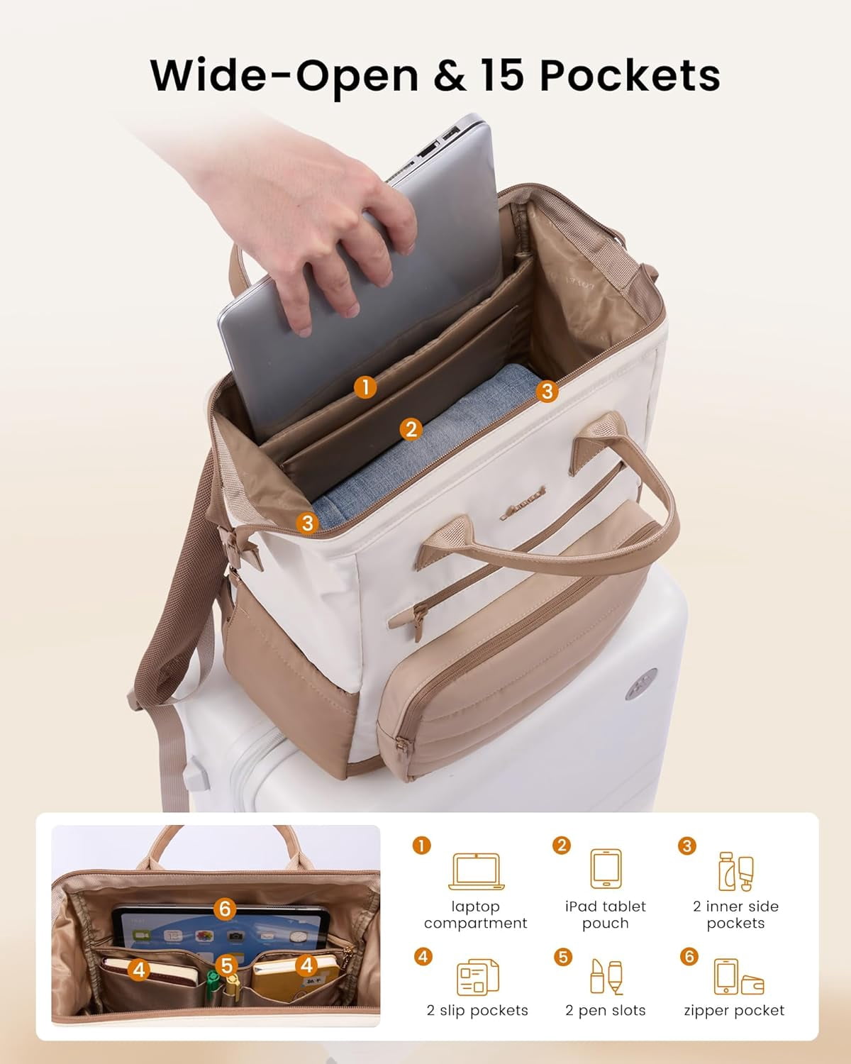 LOVEVOOK Puffer Laptop Backpack for Women, 15.6 Inch Work Backpack Purses for Nurse Teacher College, Personal Item Travel Bag Daypack with Water Holder