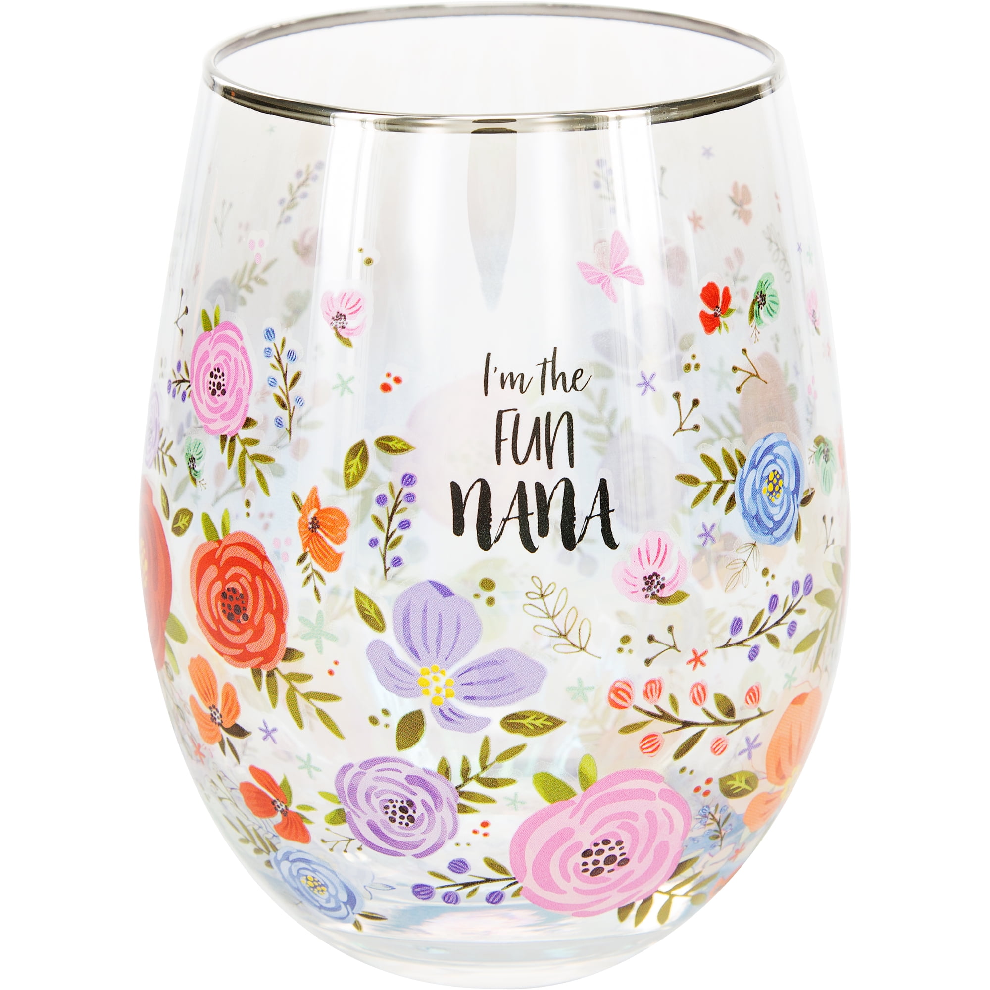 Glam-Ma Stemless Wine Glass - 15oz Funny Grandma Gift, Laser-Engraved "Too Glamorous To Be Called Grandma", Mothers Day Gift