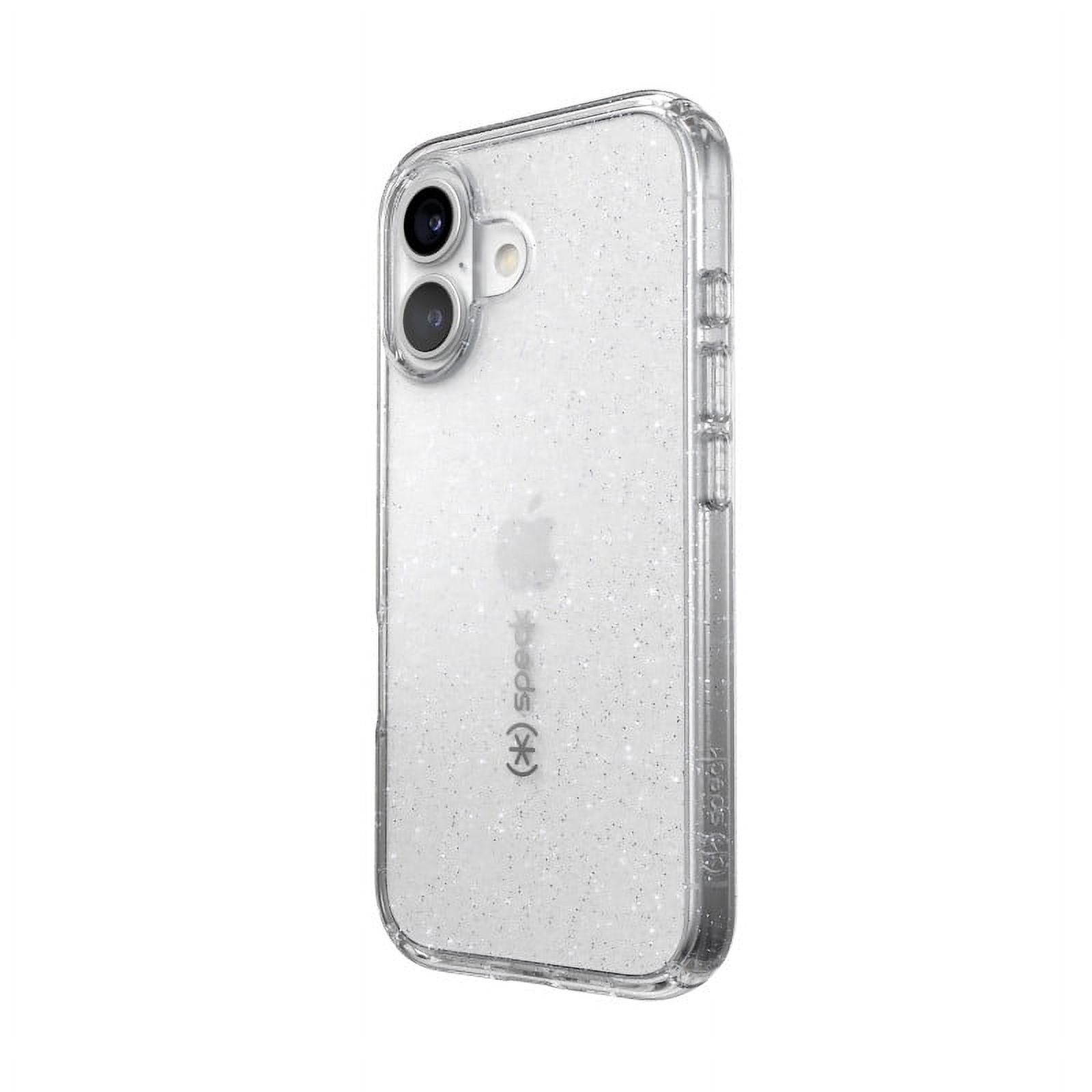 Speck iPhone 16 Gemshell Lux in Clear and Platinum Glitter
