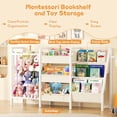 thumbnail image 6 of B2 Kids Bookshelf and Toy Storage, 3 Tier Book Shelf for Kids Rooms, Sling Toddler Bookshelf with Stuffed Animal Storage, Montessori  Bookcase for Nursery, Bedroom, Playroom, White, 6 of 7