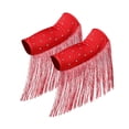 thumbnail image 4 of Segolike 1 Pair Latin Dance Arm Sleeves Competitions Shiny Comfortable Tassel Arm Sleeves Red, 4 of 7