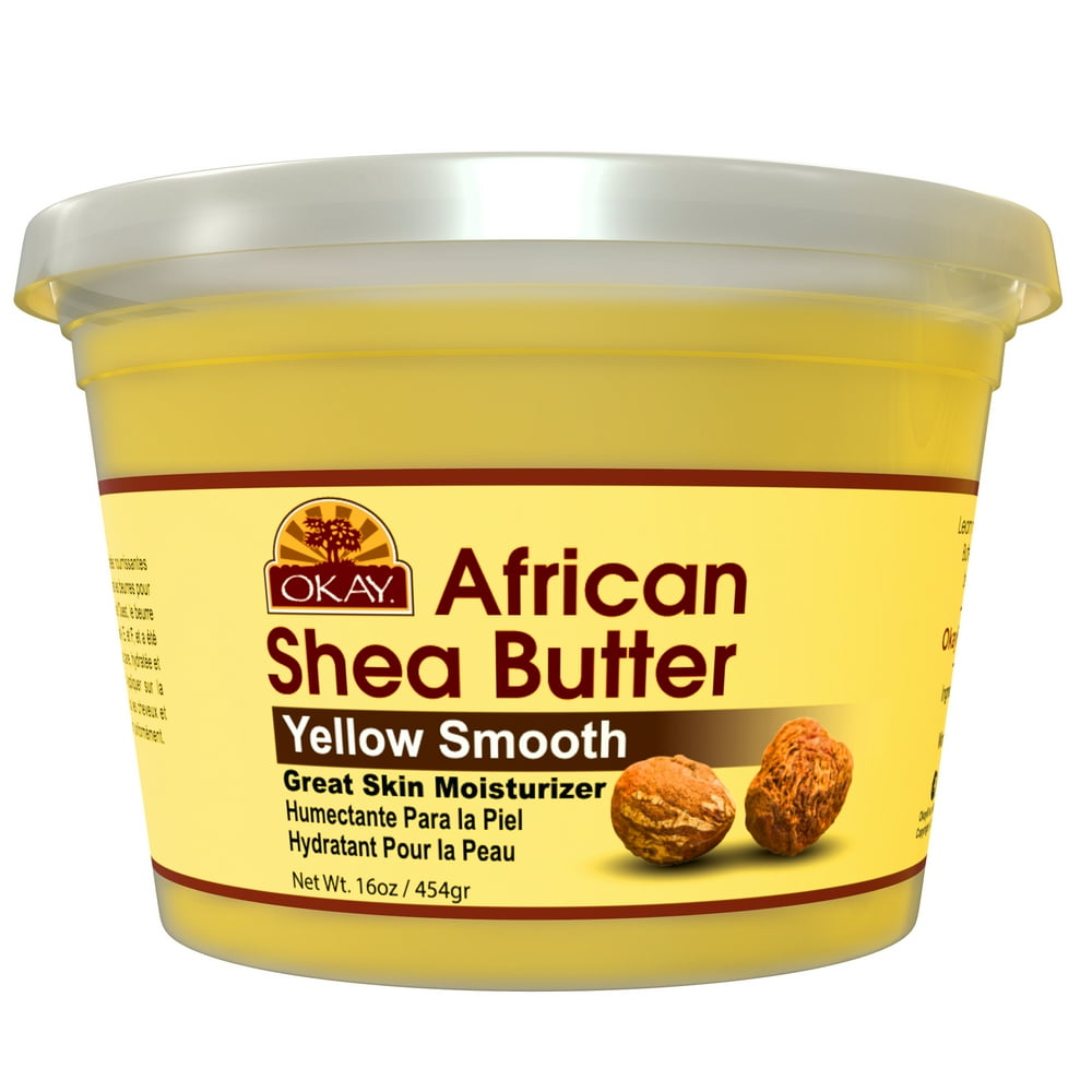 OKAY African Shea Butter, Yellow Smooth, 16 oz.