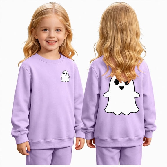 NIEWTR Halloween Shirt for Toddler Boy Girl Pumpkin Ghost Face Crewneck Short Sleeve Tshirt for Kid Halloween Clothes Top(4-5 Years)