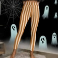 thumbnail image 4 of GERsome Leggings Womens Striped Graphic Leggings High Waist Stretch Halloween Full Ankle Length Soft Footless Tights Pants Halloween Christmas Party Size L, 4 of 9