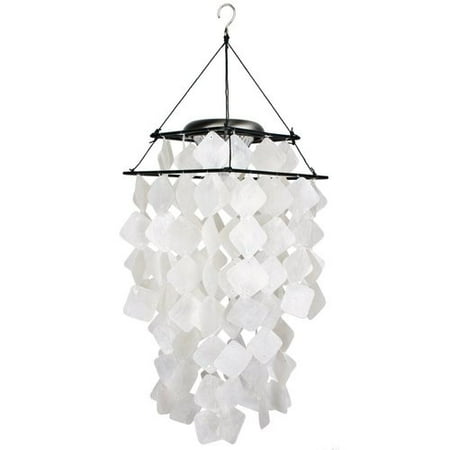 Woodstock Chimes Capiz Solar Diamonds Wind Chime