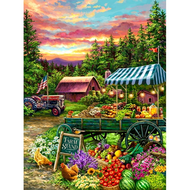 Springbok's 500 Piece Jigsaw Puzzle The Fruit Stand Made in USA