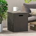 thumbnail image 1 of Propane Metal Tank Cover Table 16-inch for Gas Fire Pits, Hides Any Standard Propane Tanks, Hideaway Table with Side Handles，Dark Grey, 1 of 6