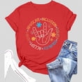thumbnail image 2 of Camiseta informal de cuello redondo con letras estampadas para mujer, para el verano: tejido suave, estilo informal, tallas S-XXL, perfecta para el día a día., 2 of 3