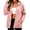 Pink, variant on Womens Polar Fleece Jackets with Pockets- Fall Casual Loose Fit Lightweight Long Sleeve Stand Collar Zip Up Coats Khaki Size L