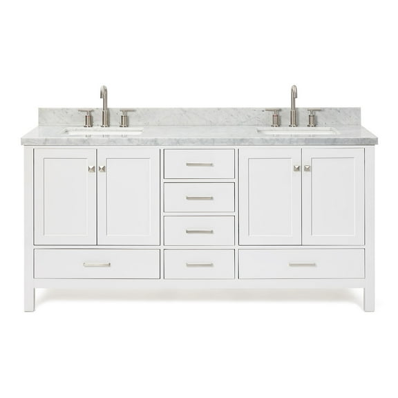 Ariel A073d-Cwr-Vo Cambridge 72" Free Standing Double Basin Vanity Set - White