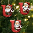 thumbnail image 5 of dajkiuy Christmas Tree Ornaments Christmas Initial with Santa Claus Personalized DIY Christmas 26 Letters Ornaments 3.15 inch Christmas Decoration Xmas Tree Hanging Decor(U), 5 of 6