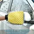 thumbnail image 6 of Microfiber Car Wash Gloves With Chenille & Polyester Terry Scratch-Free Cleaning Elastic Cuffs Yellow Gingham Pattern, 6 of 8