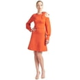 thumbnail image 5 of Caprice Dress - Women's Long sleeve fit and flare dress with single shoulder cut out and shoulder tie, 5 of 5