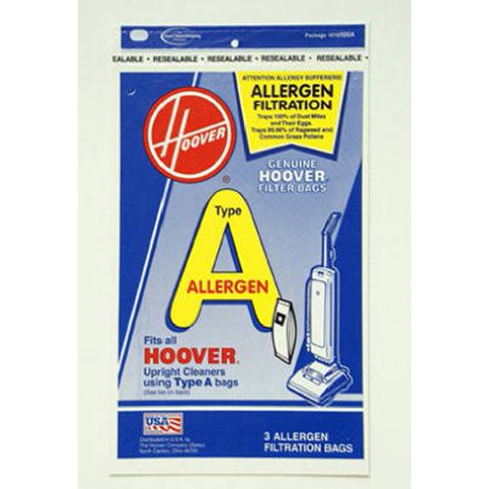 Hoover Type A Allergen Bag 3 pack, 4010100A