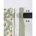 thumbnail image 6 of Sage Green Daisy Tier Curtains 36 Inch Length,Sheer Curtains for Bedroom Living Room Window Farmhouse Floral Green Striped Rod Pocket Drapes Kitchen Curtains Small Half Window 27.5"x36" 2 Panels, 6 of 6