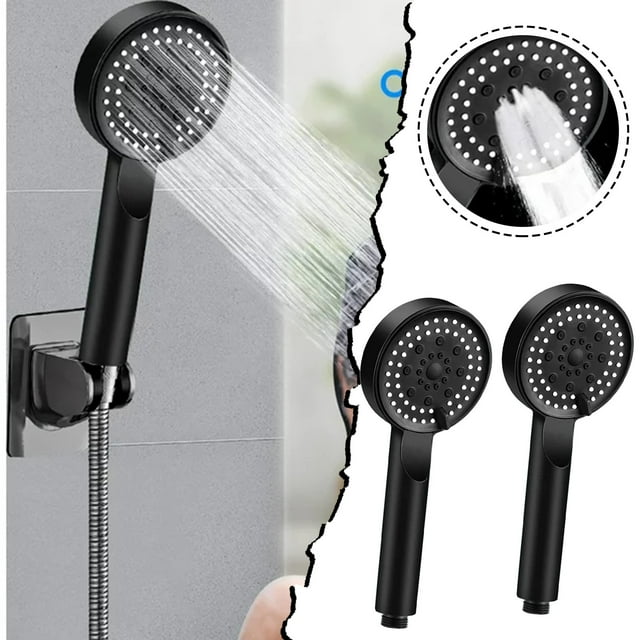 Pomme de Douche Haute Pression avec Douchette 5 Modes de Pulvérisation Réglables Économiseur d'Eau Fixation Anti-Fuite
