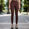 thumbnail image 2 of High Waist Ribbed Seamless Leggings with Sculpting Fit - Small, Brown, 2 of 6