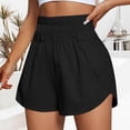 thumbnail image 4 of Athletic Shorts Women Knit Waistband Workout Running Above Knee Shorts Black M, 4 of 7