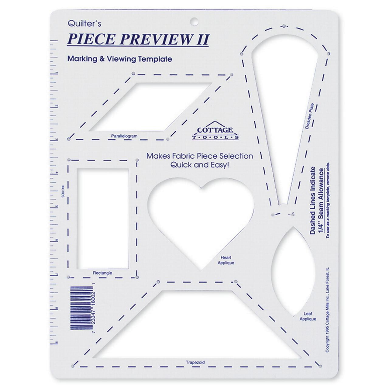 Piece Preview II Fabric Viewing and Marking Template. Great Tool for